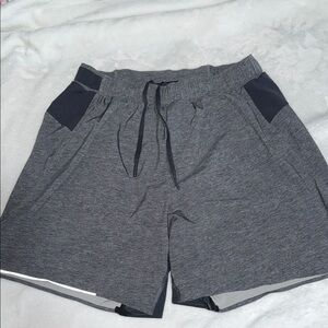Lululemon Athletica Charcoal and Black Men's Athletic Shorts